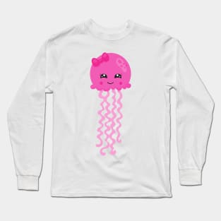 Cute Jellyfish, Little Jellyfish, Pink Jellyfish Long Sleeve T-Shirt